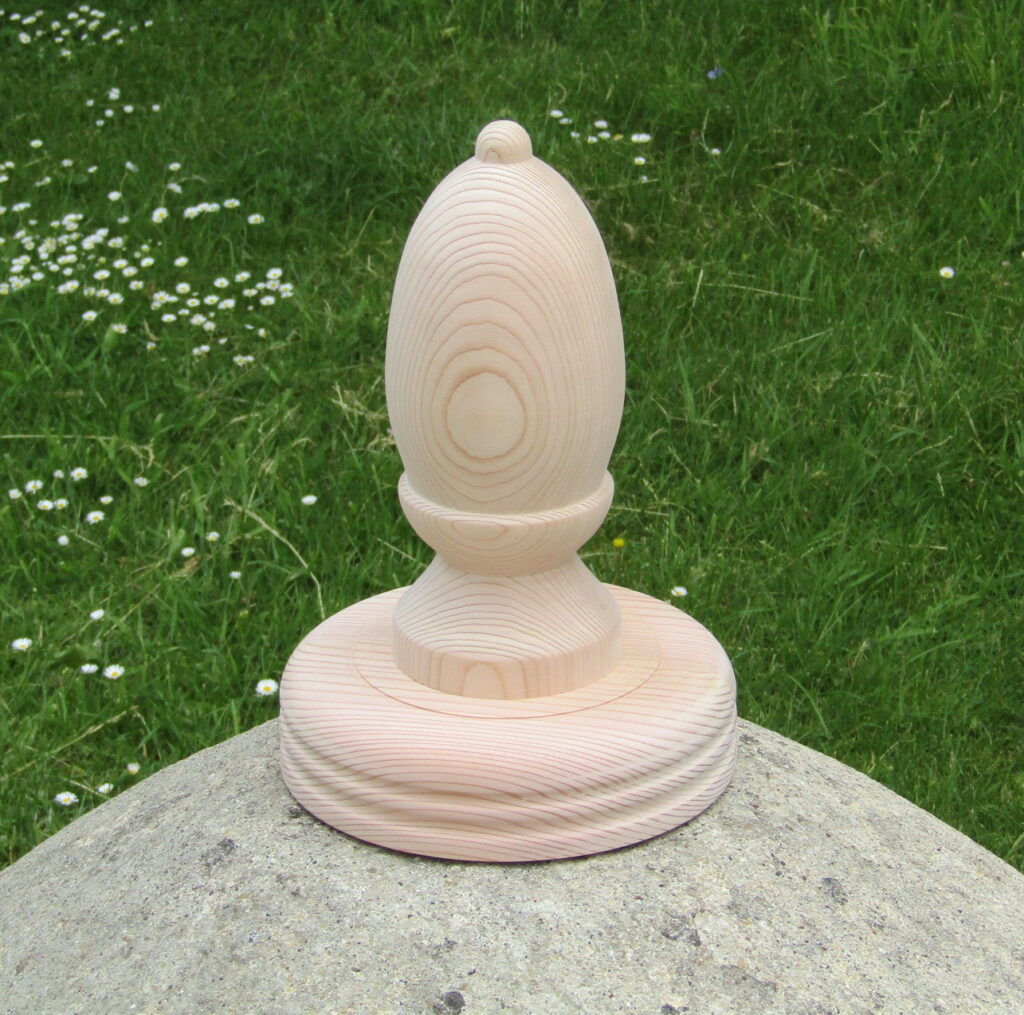 Acorn Finial in Cedar on small base