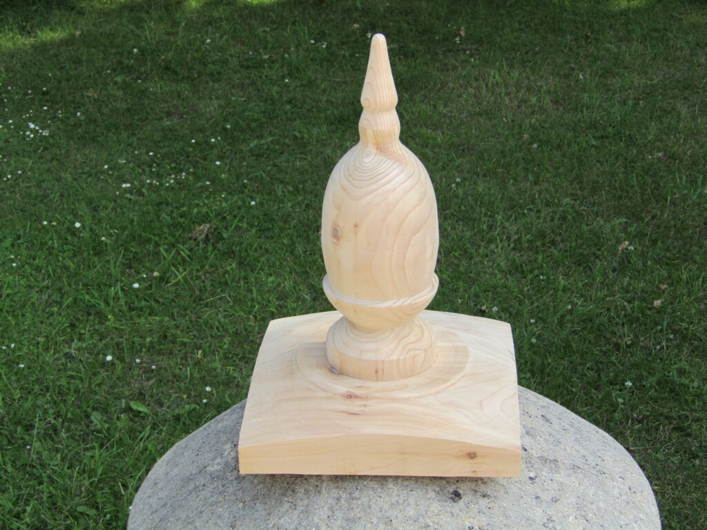 Acorn Cedar finial Square base