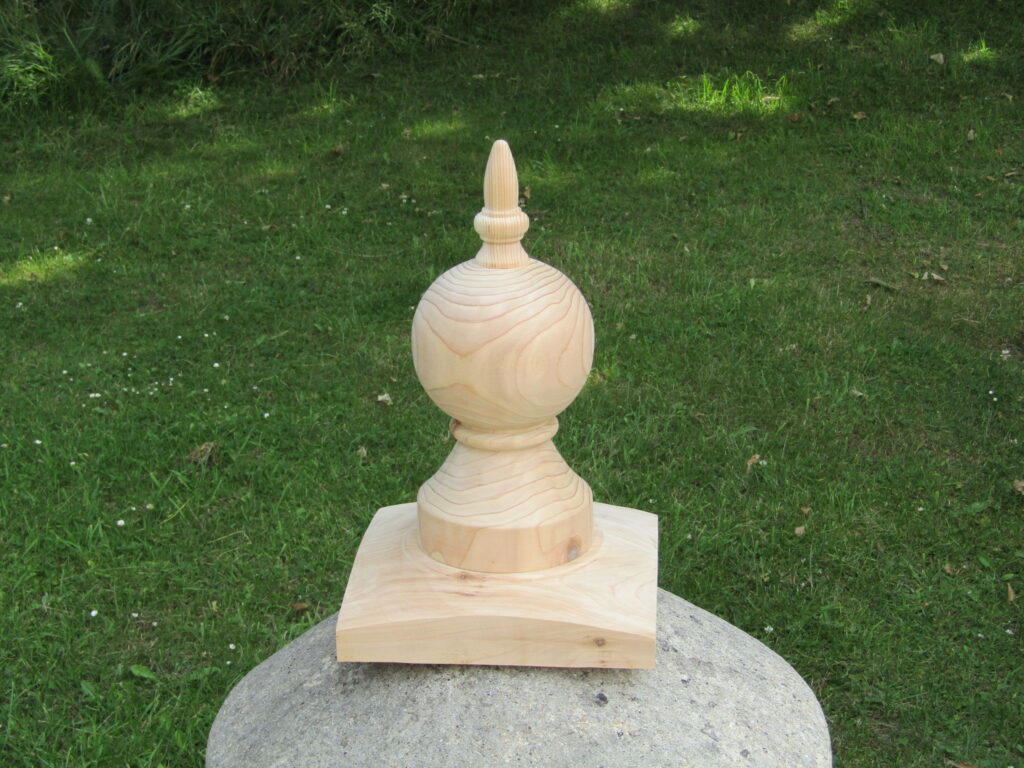 Cedar Ball finial Square base